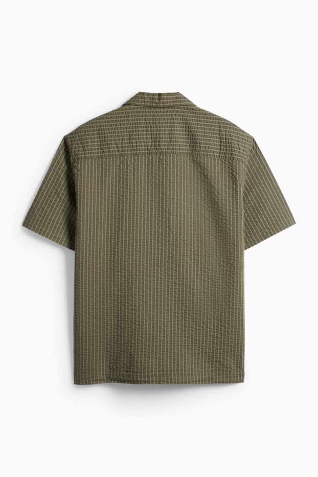 Herren - Hemd - Relaxed Fit - Reverskragen - dunkelgrün