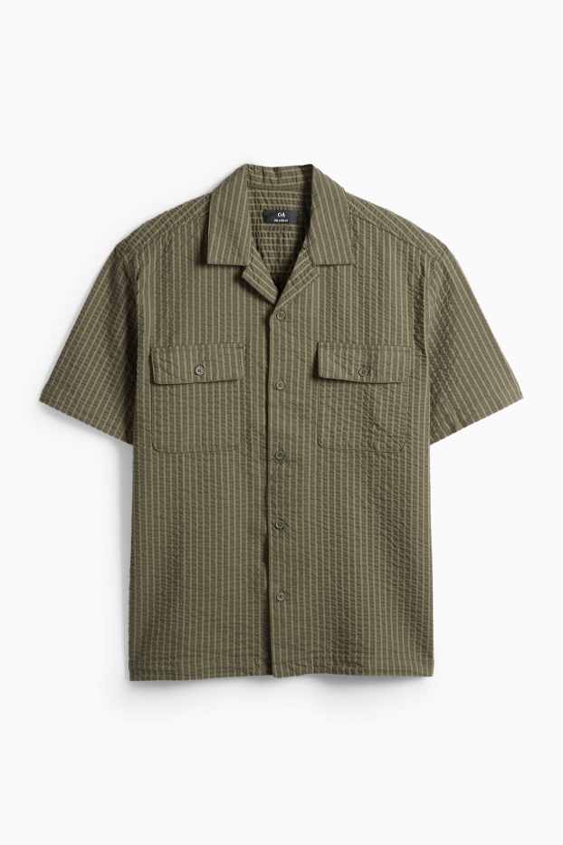 Herren - Hemd - Relaxed Fit - Reverskragen - dunkelgrün