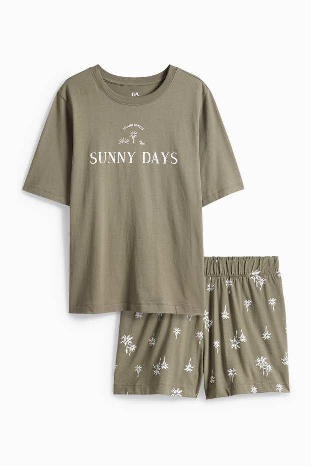 Damen - Shorty-Pyjama - khaki