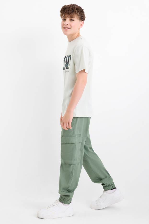 Enfants garçons - Pantalon cargo - vert foncé