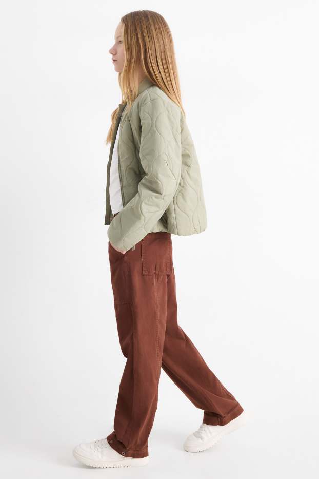 Kinderen: meisjes - Pantalon - donkerbruin