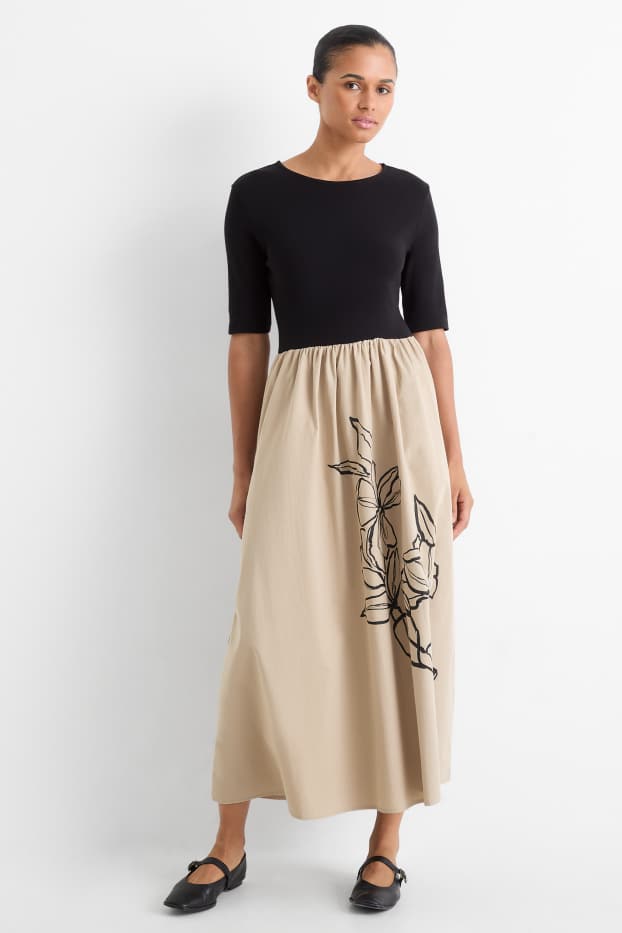 Dámské - Šaty fit & flare - černá/béžová