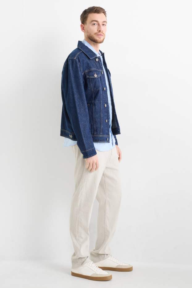 Men - Trousers - regular fit - linen blend - beige