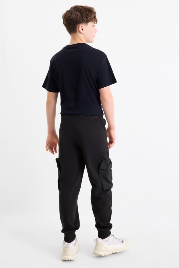 Bambini - Pantaloni sportivi cargo - nero