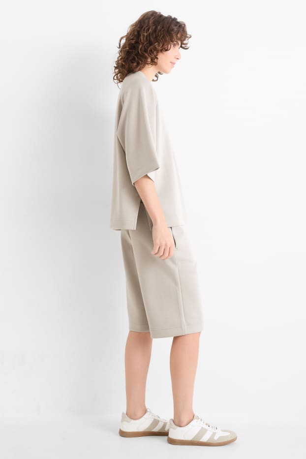 Damen - Sweat-Bermudas - beige