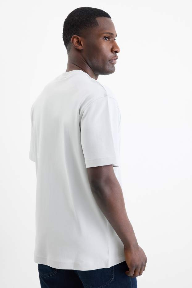 Men - T-shirt - relaxed fit - light gray