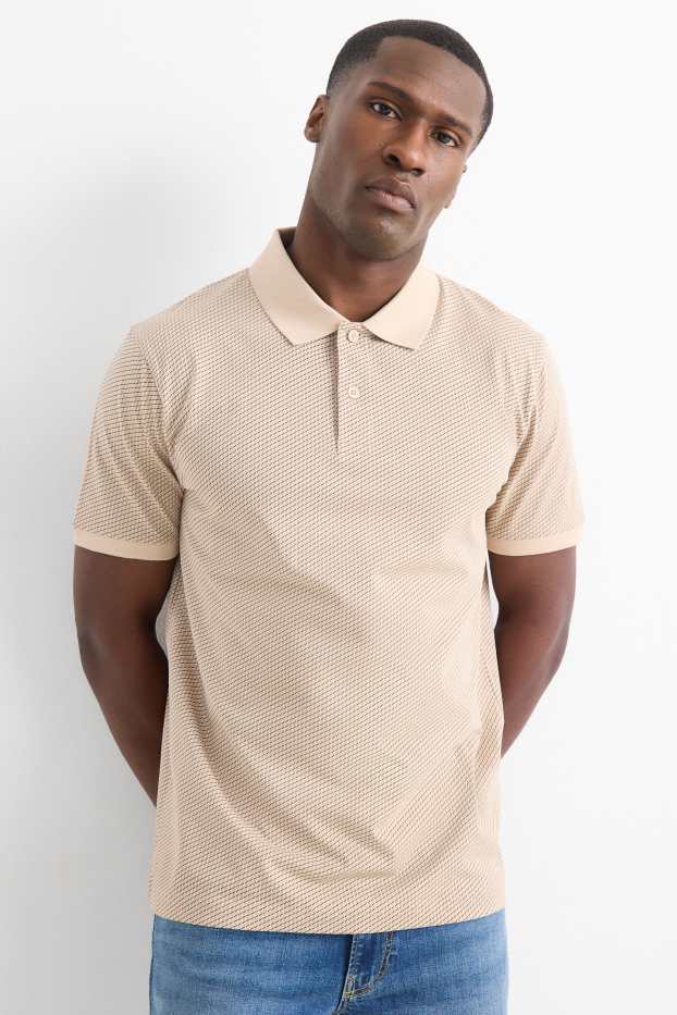 Home - Polo - regular fit - estructurat - beix