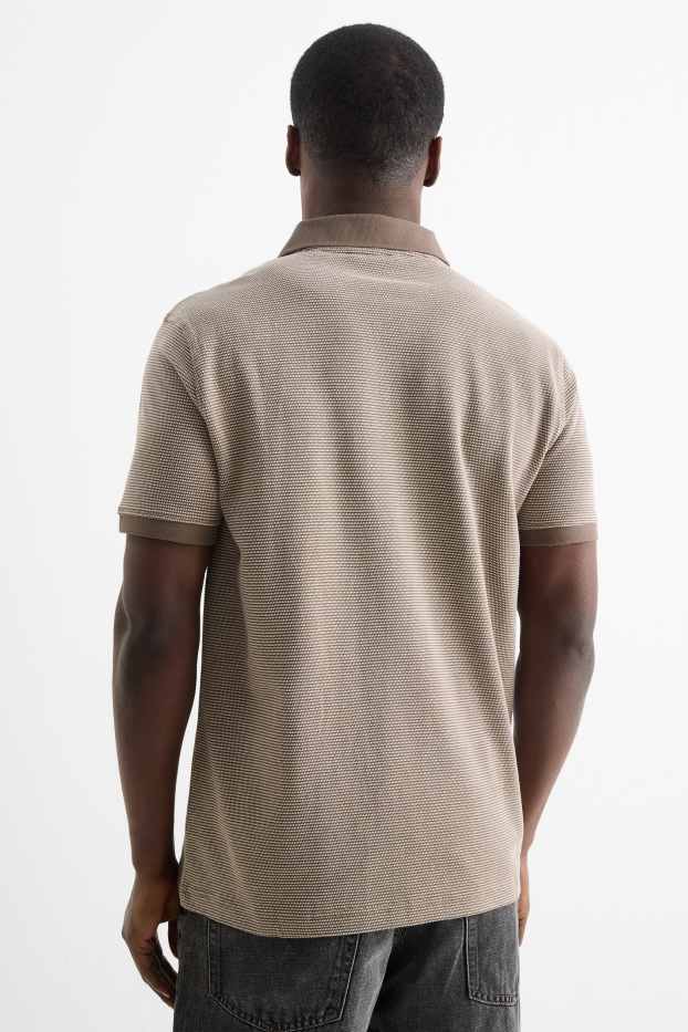 Herren - Poloshirt - Regular Fit - strukturiert - beige