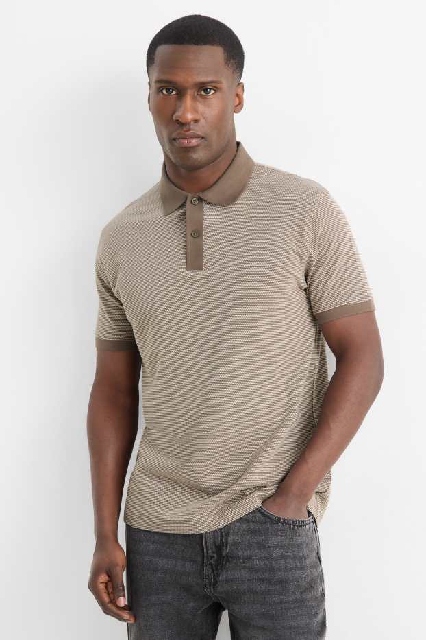 Herren - Poloshirt - Regular Fit - strukturiert - beige