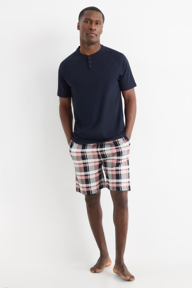 Heren - Shortama - donkerblauw