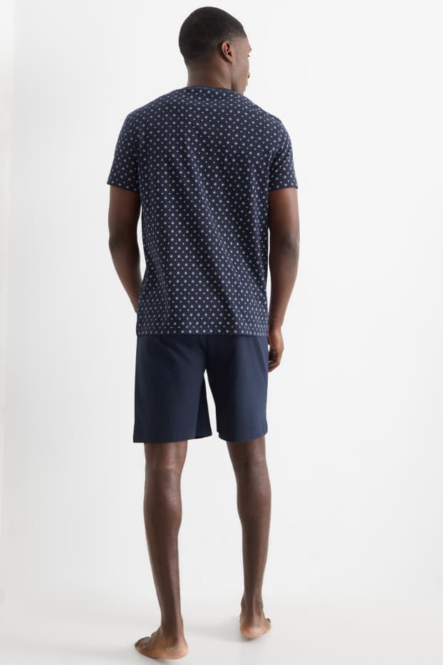 Herren - Shorty-Pyjama - dunkelblau