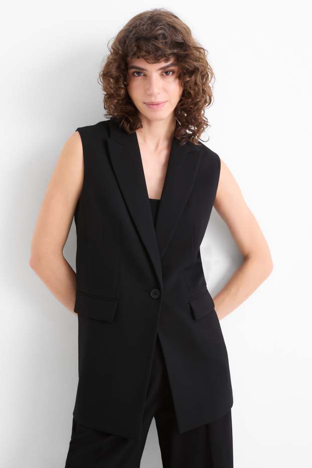Women - Business waistcoat - relaxed fit - black
