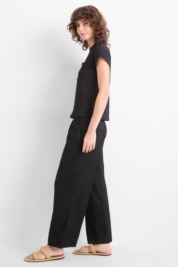 Femei - Pantaloni de trening - structurați - negru