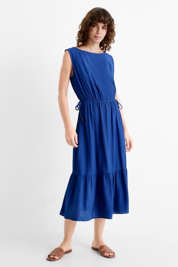 Femei - Rochie fit & flare - structurată - albastru închis