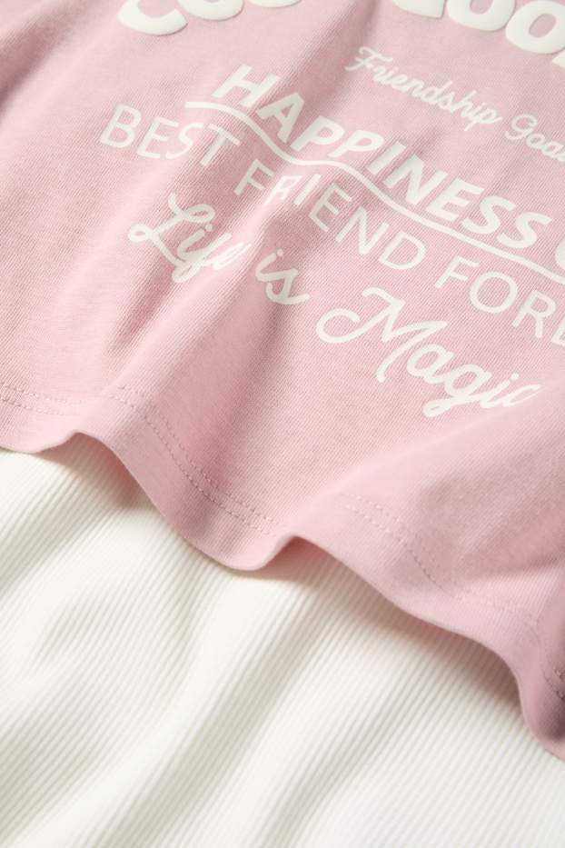 Kinderen: meisjes - Sweatjack - wit / roze