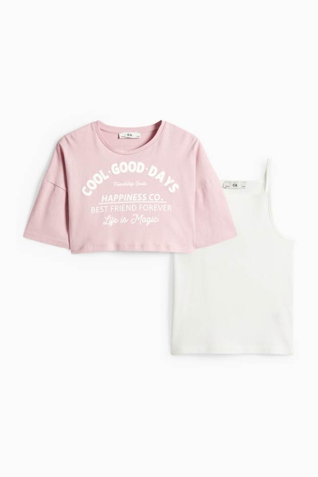 Kinderen: meisjes - Sweatjack - wit / roze