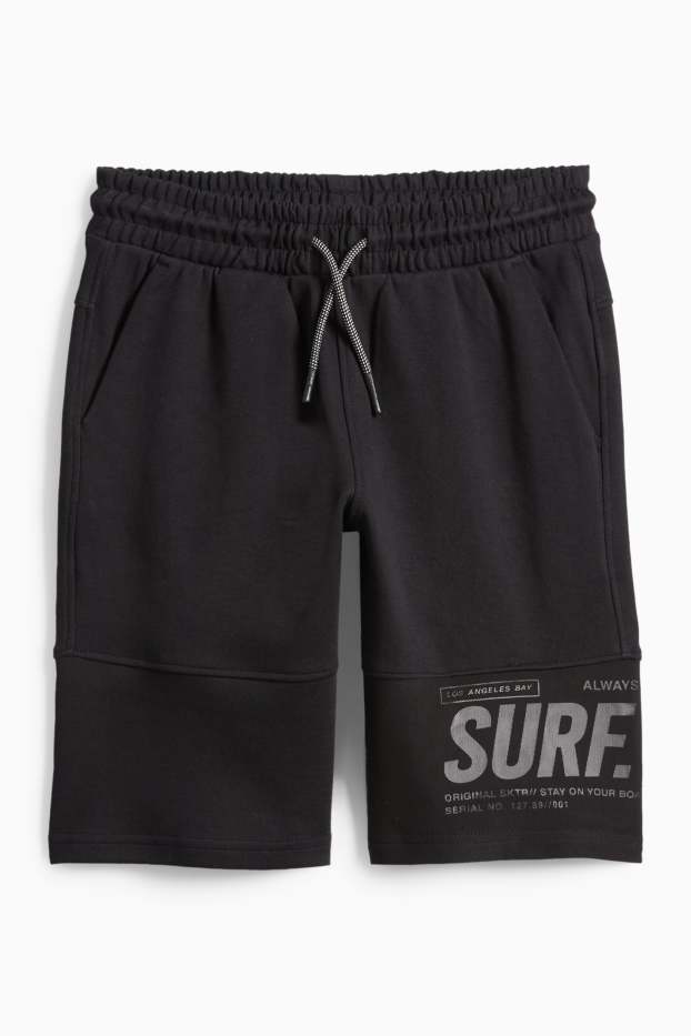 Children Boys - Surf - sweat shorts - black