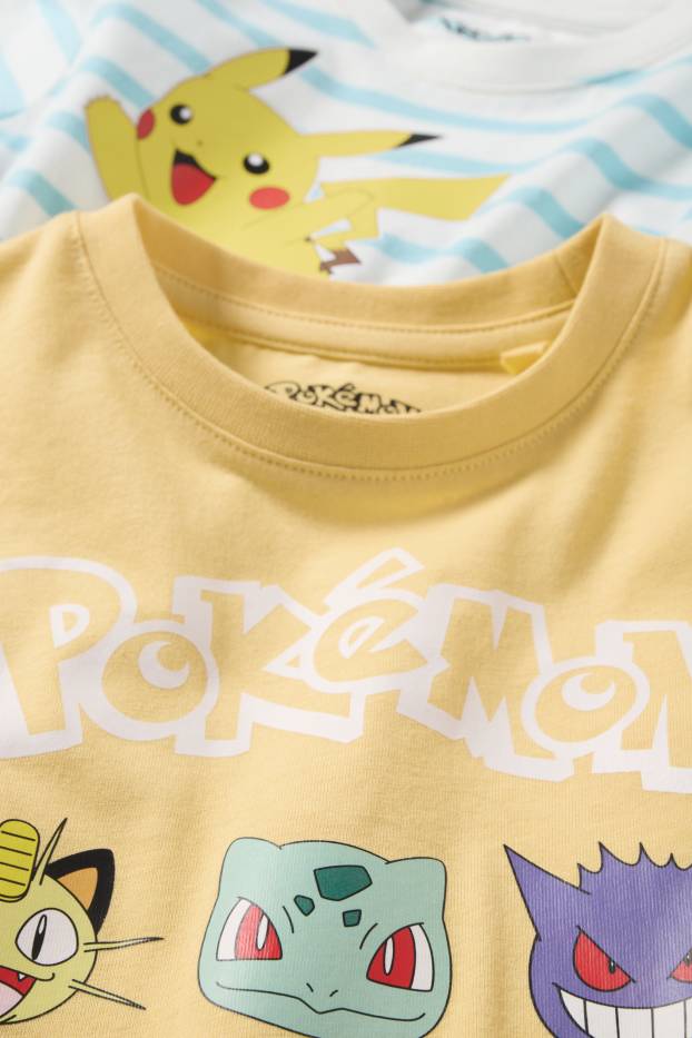 Kinder Jungen - Multipack 2er - Pokémon - Kurzarmshirt - hellgelb