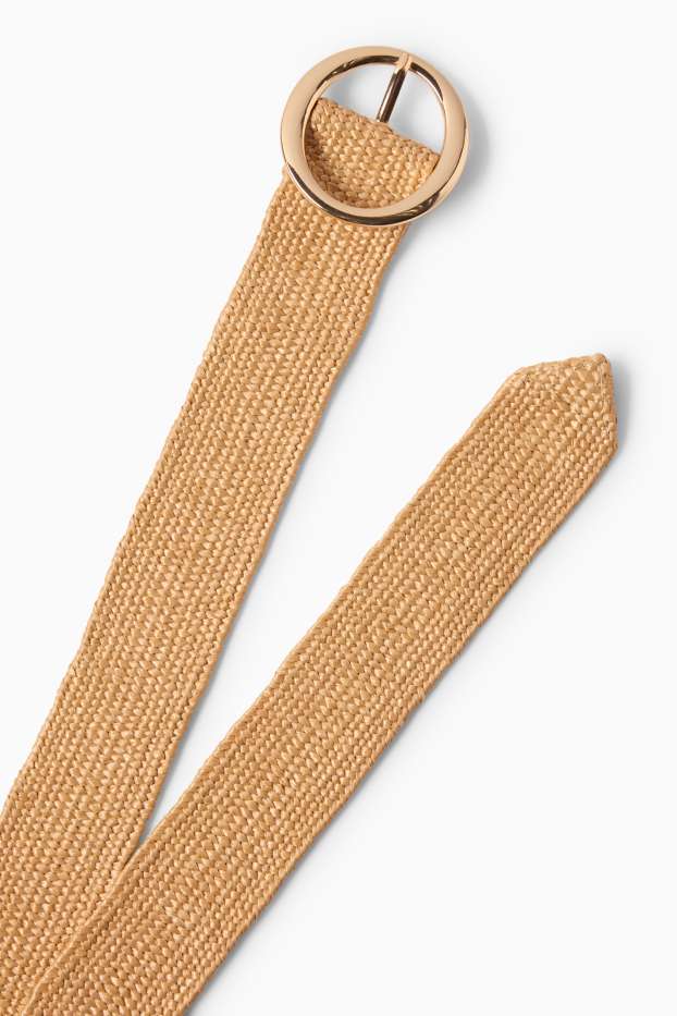 Damen - Stroh-Gürtel - beige