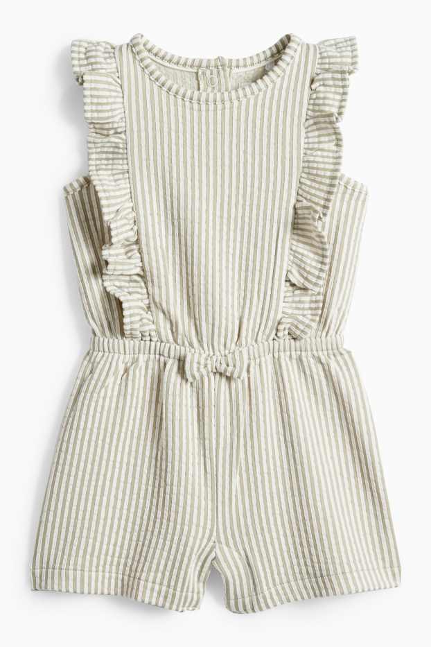 Baby Girls - Baby jumpsuit - striped - textured - light green