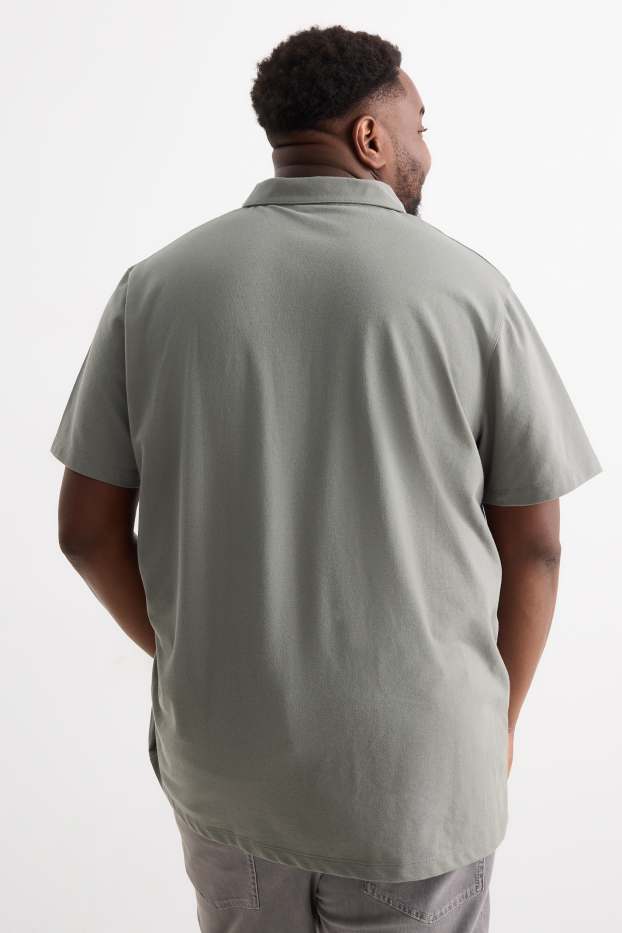 Pánské - Polokošile - regular fit - šedá