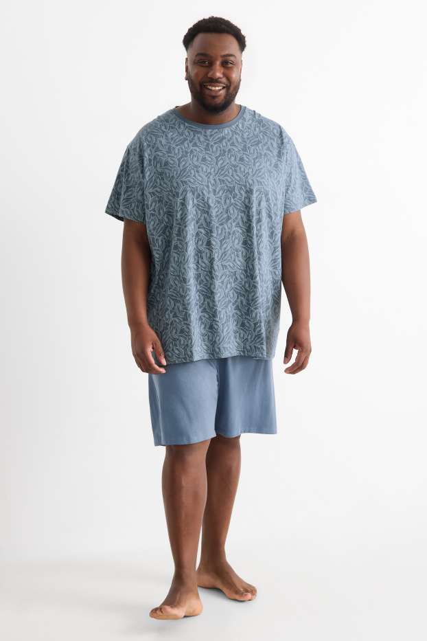 Hommes - Pyjashort - bleu