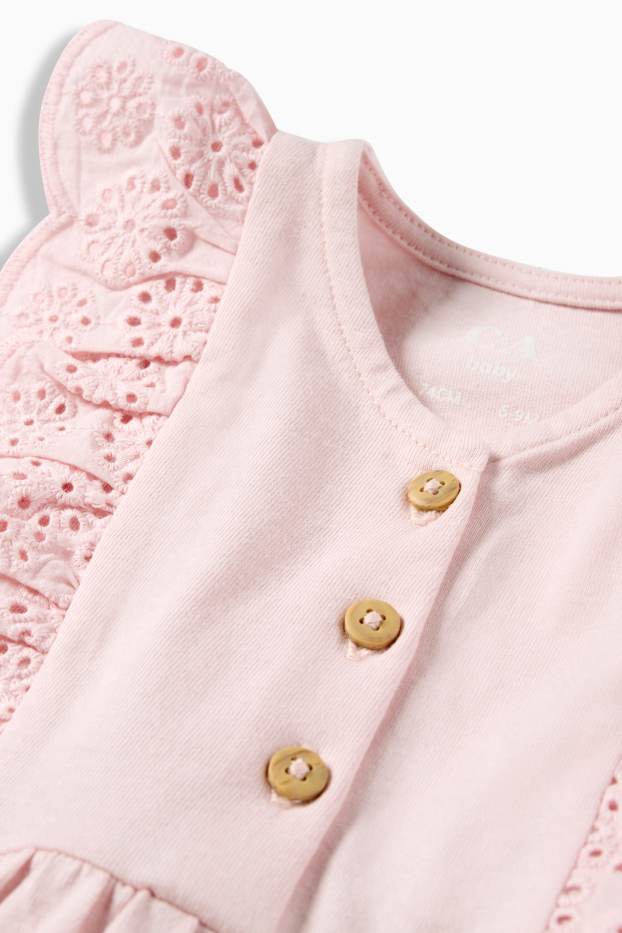 Baby Girls - Baby dress - broderie anglaise - rose