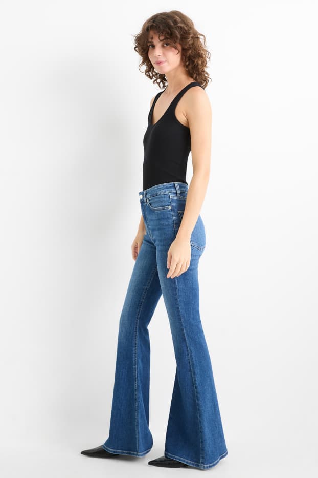 Donna - Jeans svasati - vita alta - blu
