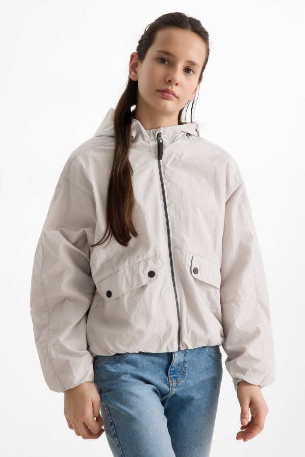 Nena - Jaqueta amb caputxa - impermeable - gris clar