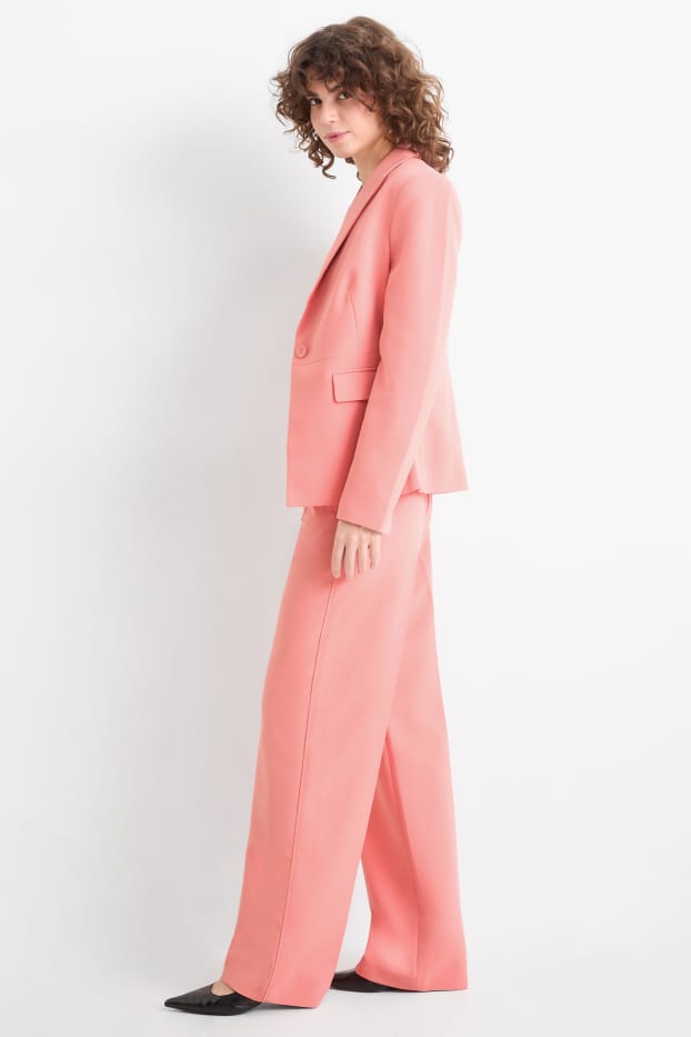 Dámské - Business kalhoty - high waist - regular fit - korálová