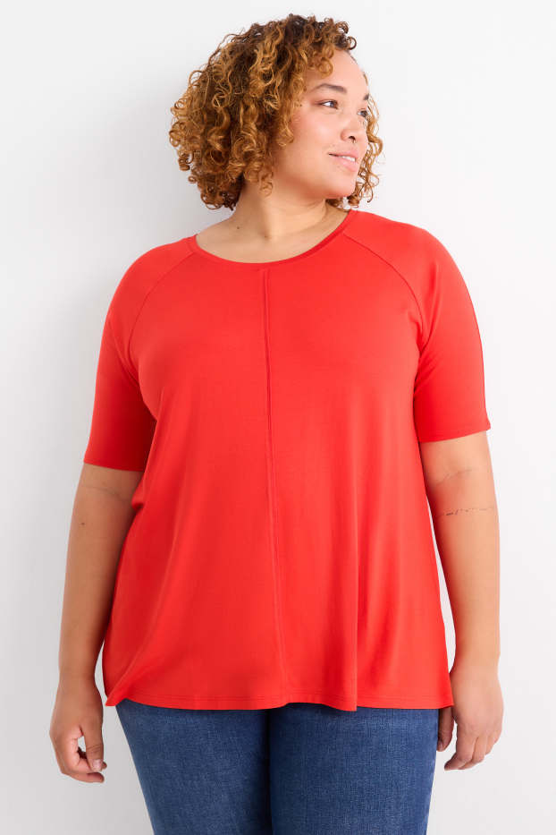 Femmes - T-shirt - orange-rouge