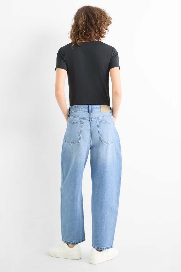 Dames - Barrel jeans - high waist - lichtblauw