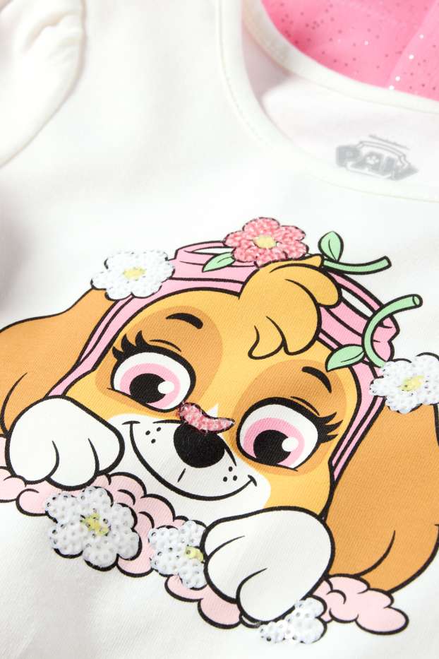 Děti - dívky - Tlapková patrola - Skye - souprava - šaty a taška - 2dílná - bílá/růžová