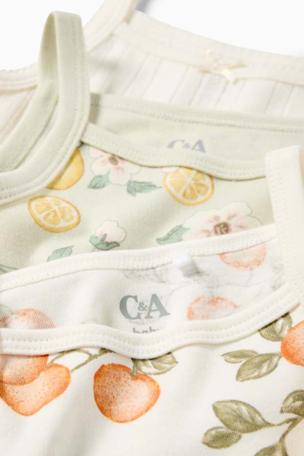 Baby Mädchen - Multipack 3er - Orange und Zitrone - Baby-Body - weiß