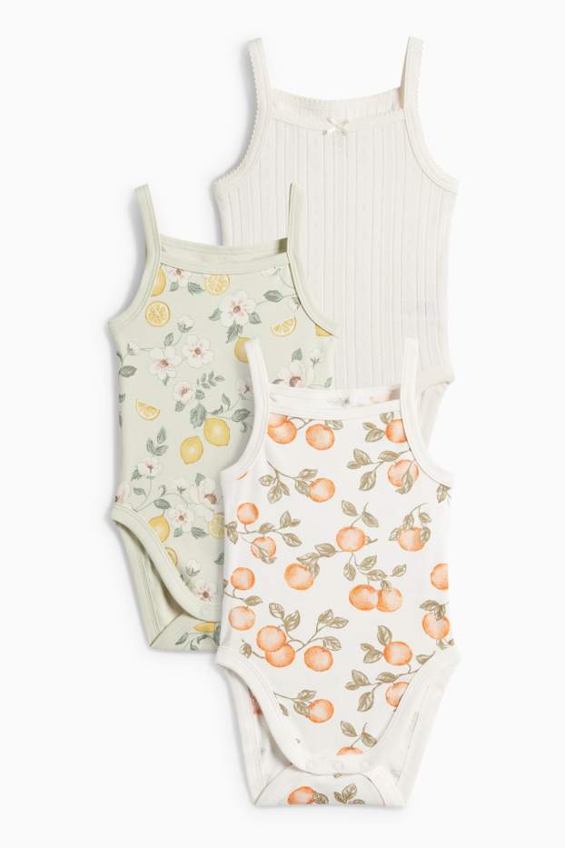 Baby Mädchen - Multipack 3er - Orange und Zitrone - Baby-Body - weiß