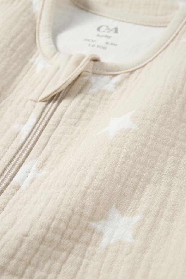 Miminka - chlapci - Hvězdičky - spací pytel pro miminka - 6–18 měsíců - světle béžová