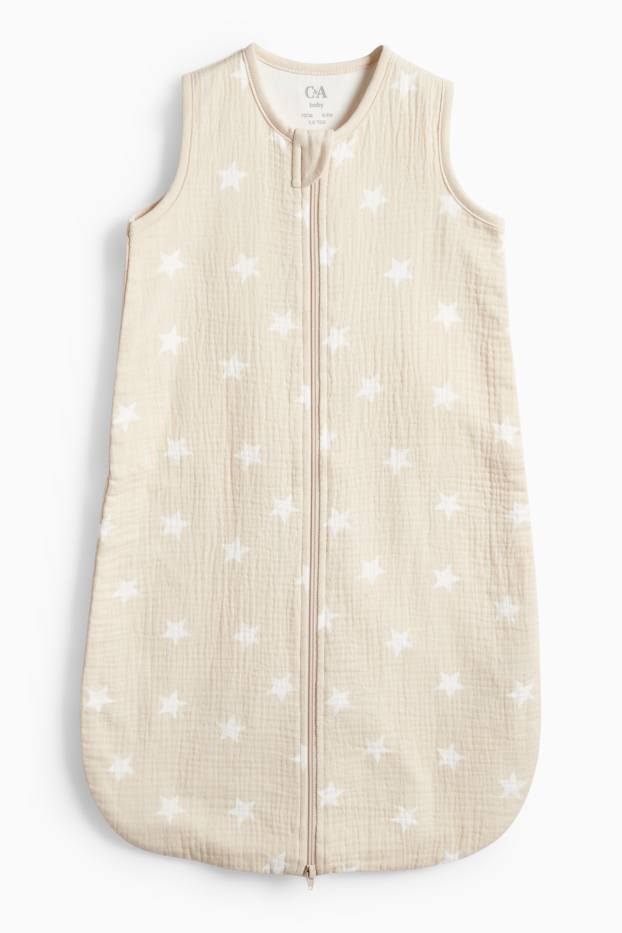 Miminka - chlapci - Hvězdičky - spací pytel pro miminka - 6–18 měsíců - světle béžová