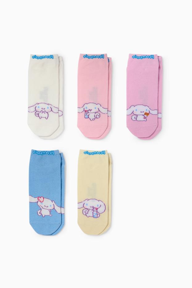 Enfants filles - Lot de 5 paires - Cinnamoroll - socquettes de sport à motif - coloré