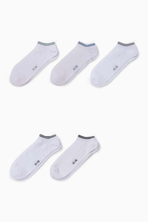 Pánské - Multipack 5 ks - ponožky do tenisek - bílá