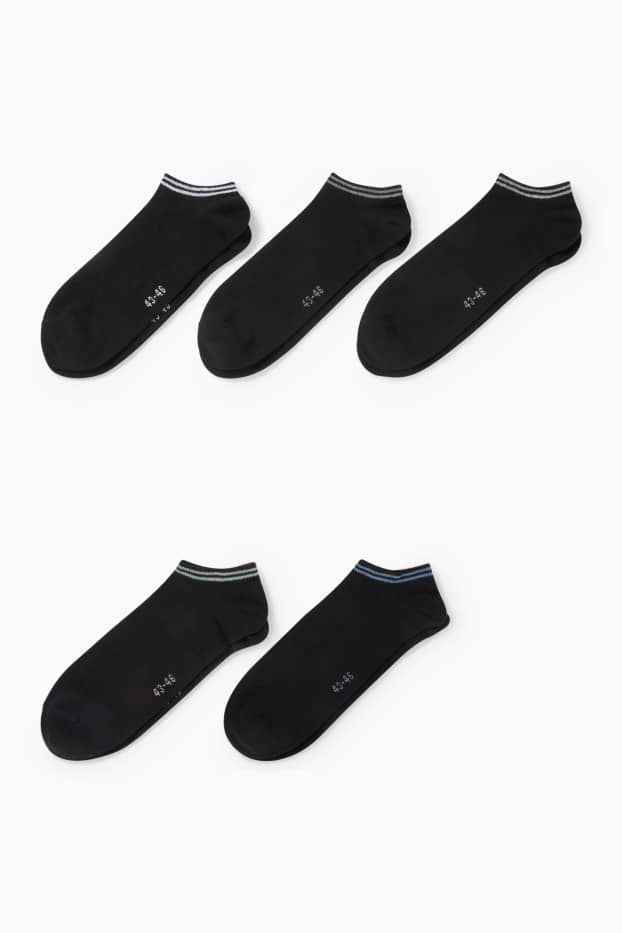 Pánské - Multipack 5 ks - ponožky do tenisek - černá