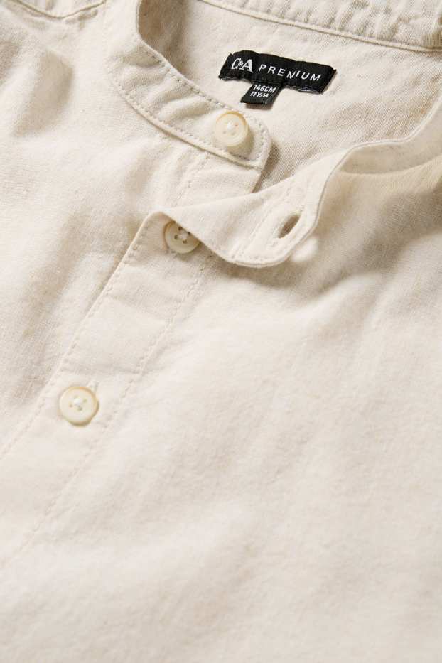 Bambini - Camicia misto lino - beige