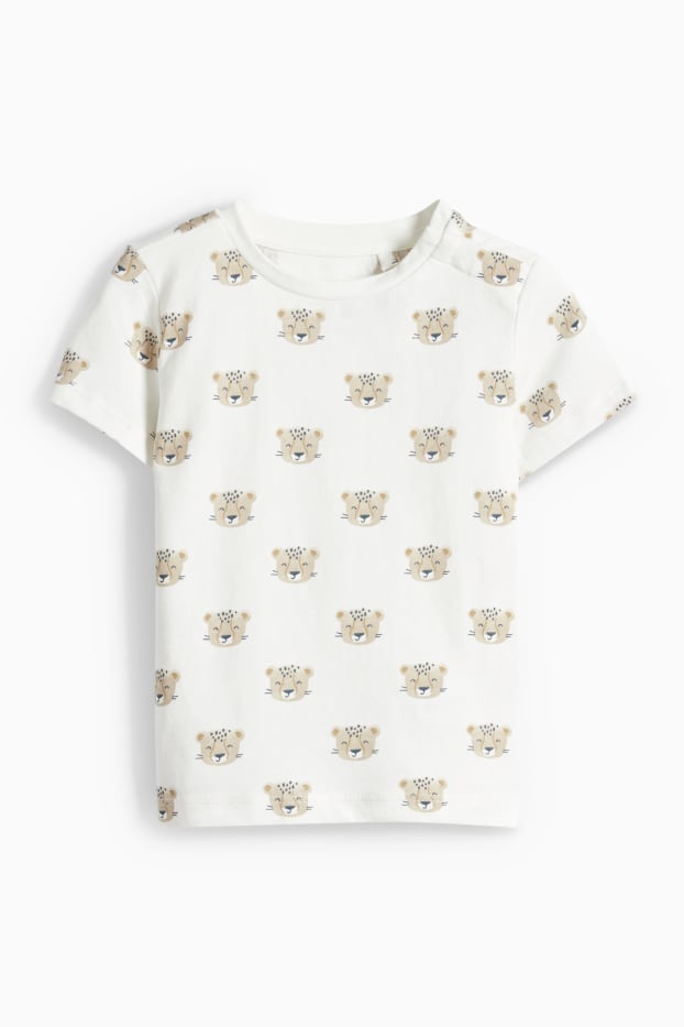 Baby: jongens - Luipaard - babyoutfit - 2-delig - jeanslichtblauw