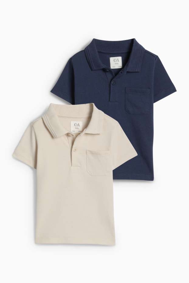 Neonati - Confezione da 2 - polo per neonati - blu scuro