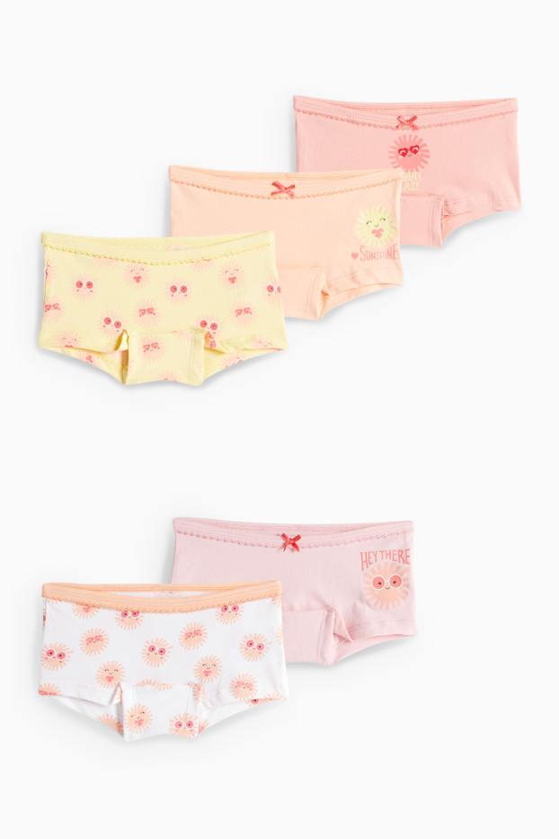 Copii - Fete - Multipack 5 perechi - soare - boxeri - multicolor