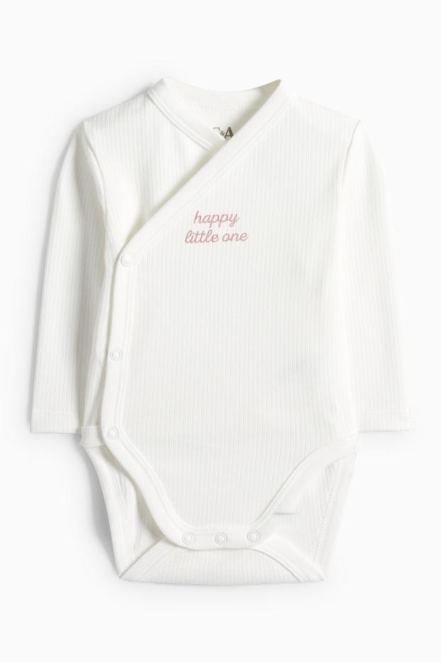 Bebeluși - fete - Compleu nou-născuți - alb / roz