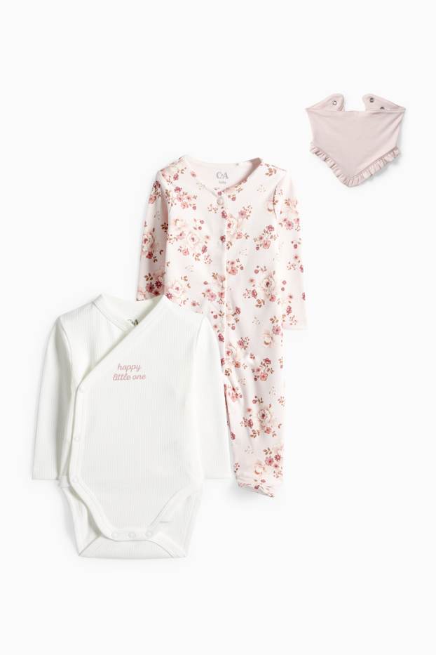 Bebeluși - fete - Compleu nou-născuți - alb / roz