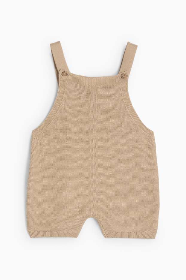 Unisex - Knitted baby dungarees - cremewhite
