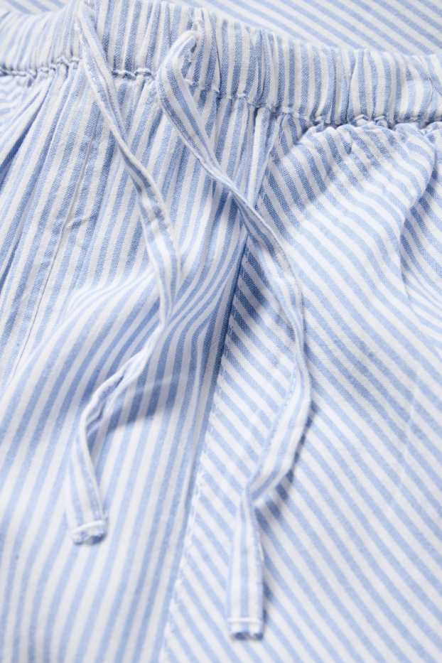 Enfants filles - Pantalon de toile - à rayures - bleu clair