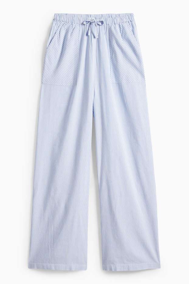 Enfants filles - Pantalon de toile - à rayures - bleu clair