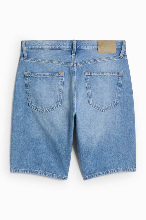 Pánské - Džínové bermudy - světle modrá